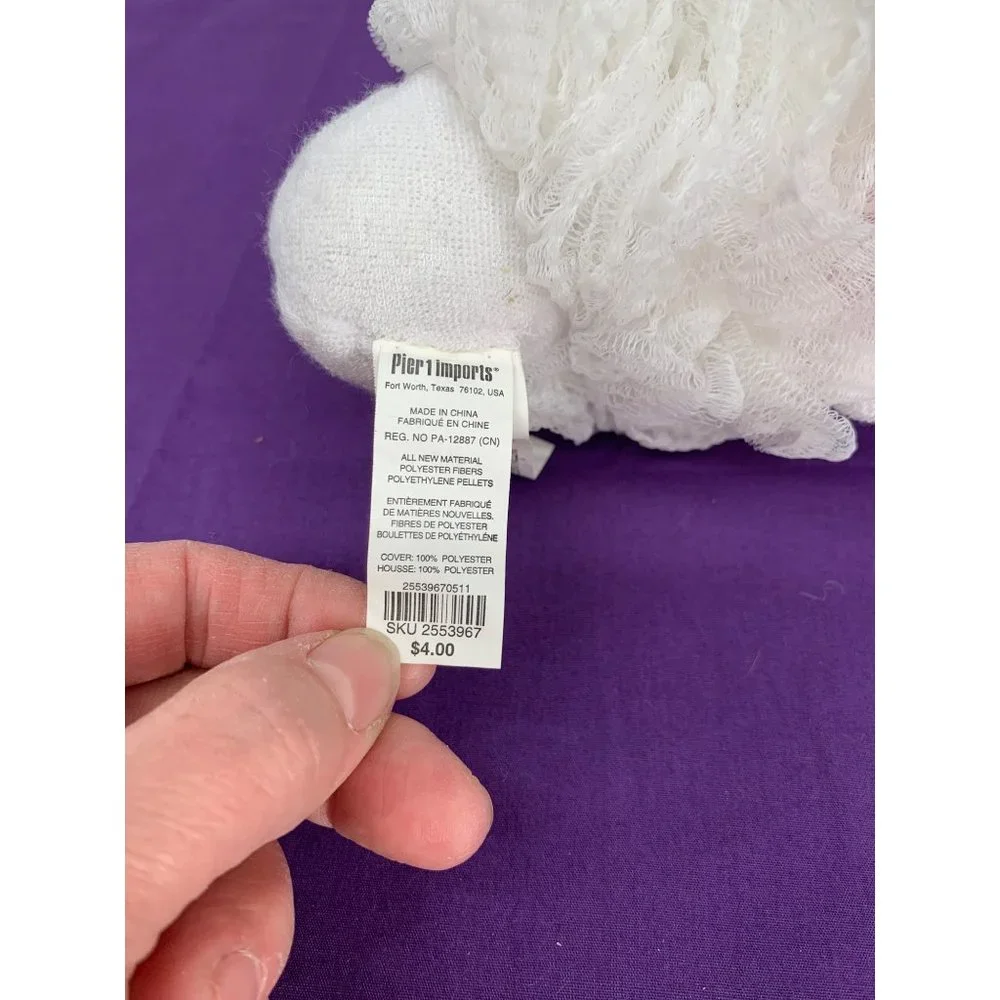 Pier One Imports 8 inch Bath Scrubbing Terry Cloth Snowman green hat pink scarf